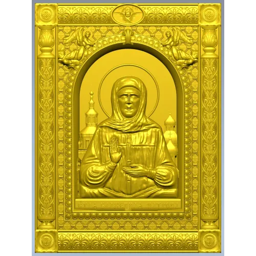 Saint Matrona of Moscow - detailed icon relief STL for CNC