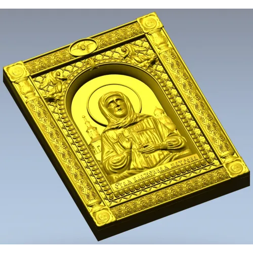 Saint Matrona of Moscow - detailed icon relief STL for CNC