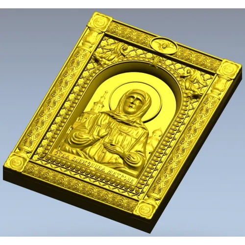 Saint Matrona of Moscow - detailed icon relief STL for CNC