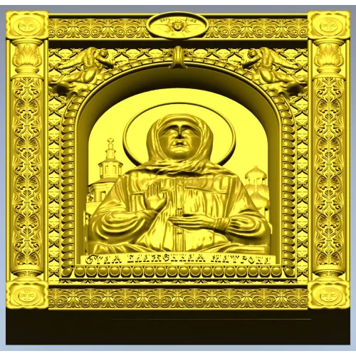 Saint Matrona of Moscow - detailed icon relief STL for CNC