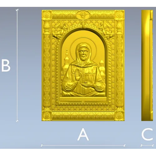 Saint Matrona of Moscow - detailed icon relief STL for CNC