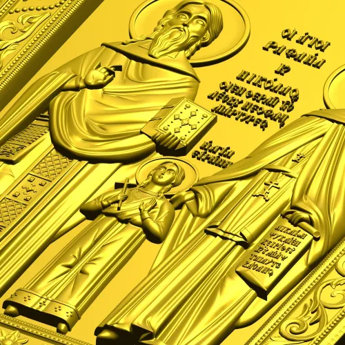 Икона святых Рафаила, Николая и Ирины - STL 3D модель для ЧПУ