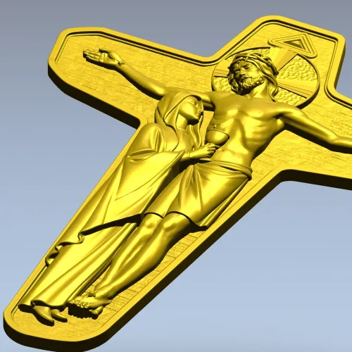 Распятие со Святой Богородицей - 3D модель STL для ЧПУ