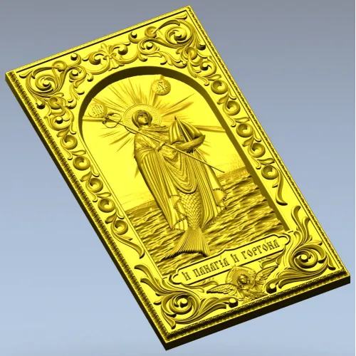 Panagia and Gorgona - high-relief religious panel STL for CNC