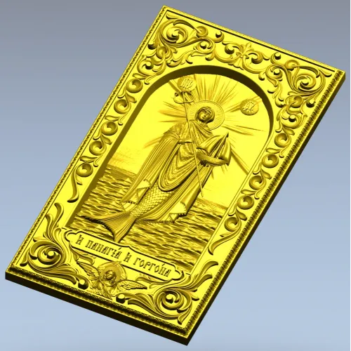 Panagia and Gorgona - high-relief religious panel STL for CNC