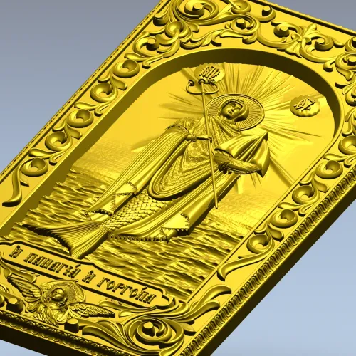 Panagia and Gorgona - high-relief religious panel STL for CNC