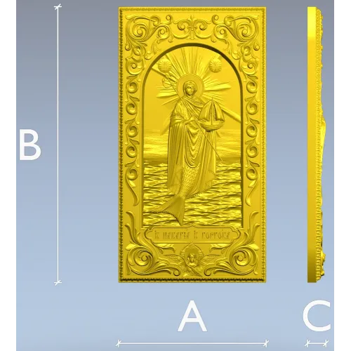 Panagia and Gorgona - high-relief religious panel STL for CNC