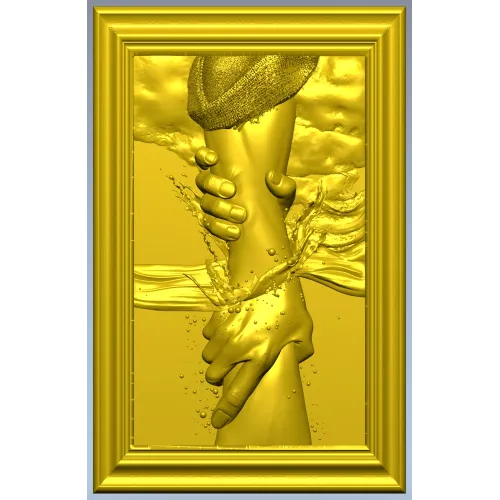 Hand of Jesus - high-relief framed panel STL for CNC carving