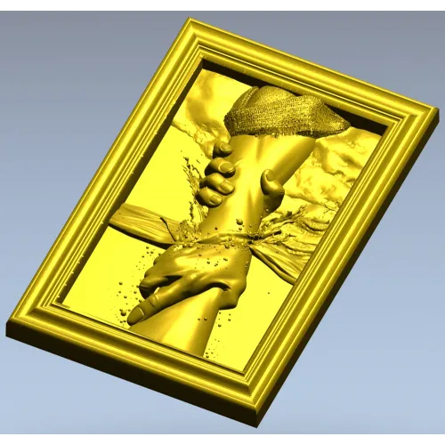 Hand of Jesus - high-relief framed panel STL for CNC carving