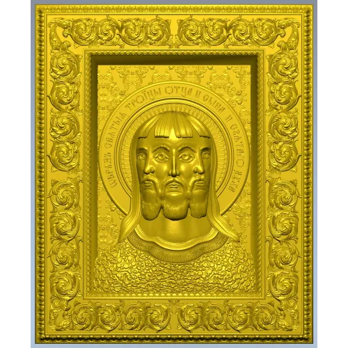 Holy Trinity Icon - 3D STL Panel for CNC
