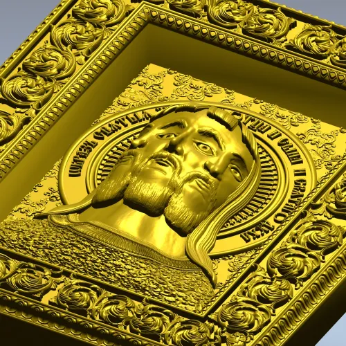 Holy Trinity Icon - 3D STL Panel for CNC