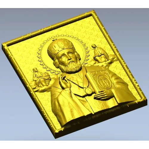 Икона Святой Николай Чудотворец - 3D модель STL для ЧПУ