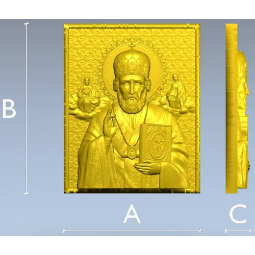 Икона Святой Николай Чудотворец - 3D модель STL для ЧПУ