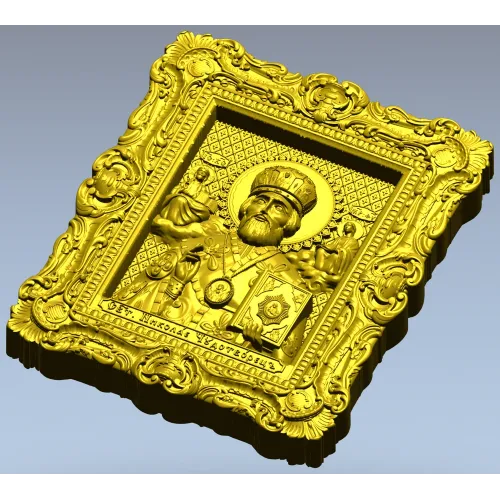 Икона Святой Николай Чудотворец - 3D модель STL для ЧПУ