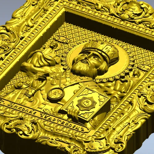 Икона Святой Николай Чудотворец - 3D модель STL для ЧПУ