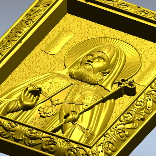 Saint Sergius of Radonezh - High Relief Icon STL