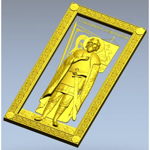 Saint Alexander Nevsky high-relief panel STL