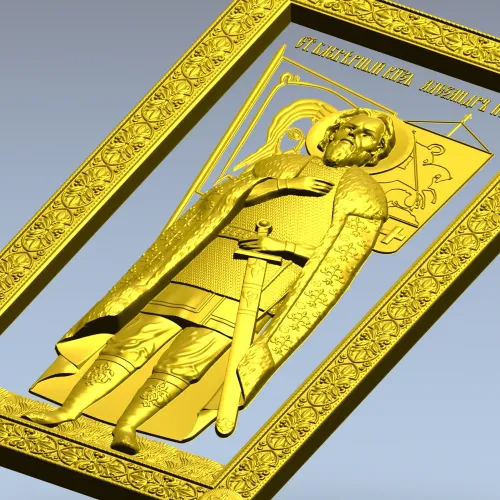 Saint Alexander Nevsky high-relief panel STL