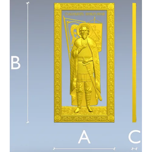 Saint Alexander Nevsky high-relief panel STL