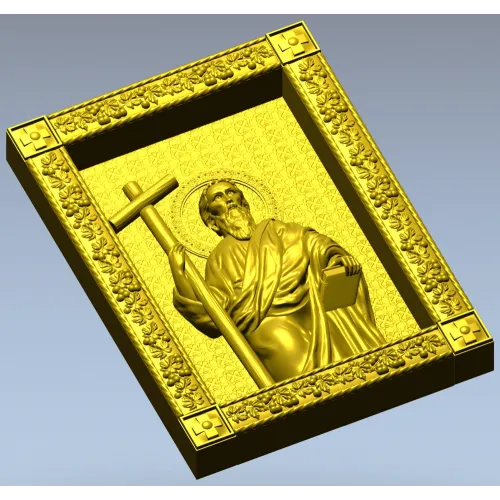 Saint Andrew the First-Called - 3D STL Icon Panel for CNC