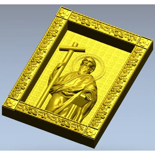 Saint Andrew the First-Called - 3D STL Icon Panel for CNC