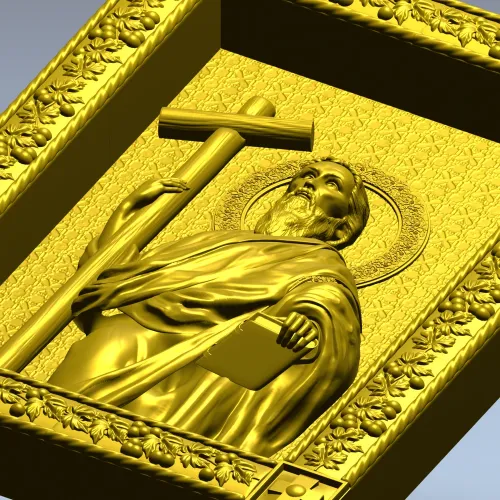 Saint Andrew the First-Called - 3D STL Icon Panel for CNC