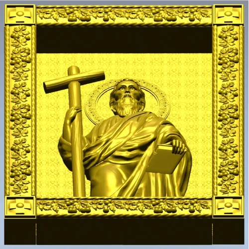 Saint Andrew the First-Called - 3D STL Icon Panel for CNC