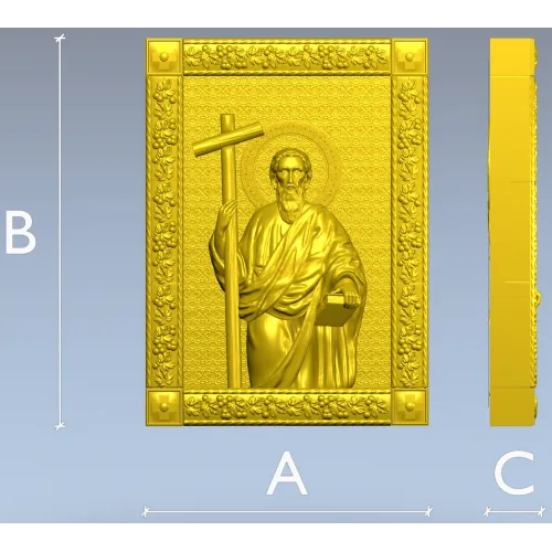 Saint Andrew the First-Called - 3D STL Icon Panel for CNC