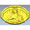 Archangel Jehudiel round medallion STL 3D model for CNC