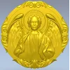 Архангел Иеремиил - круглый барельеф STL для ЧПУ