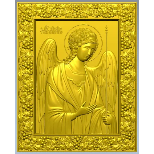 Archangel Michael high-relief icon - STL 3D model for CNC