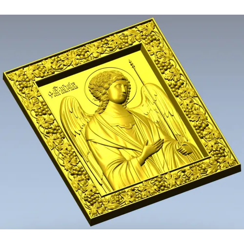 Archangel Michael high-relief icon - STL 3D model for CNC