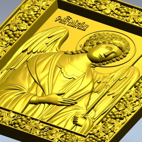 Archangel Michael high-relief icon - STL 3D model for CNC