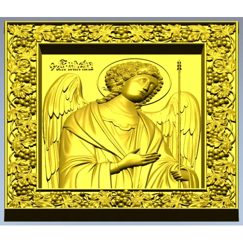 Archangel Michael high-relief icon - STL 3D model for CNC