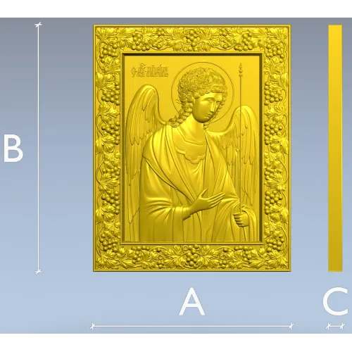 Archangel Michael high-relief icon - STL 3D model for CNC