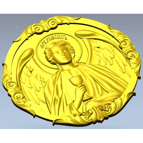 Архангел Рафаил - рельефный медальон STL для ЧПУ