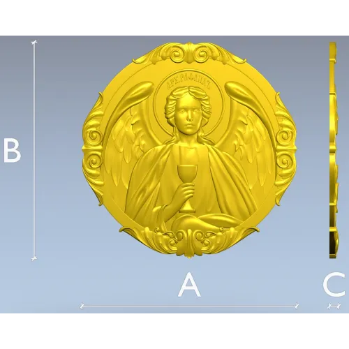 Архангел Рафаил - рельефный медальон STL для ЧПУ