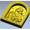 Theotokos Eleusa - arched icon relief STL for CNC