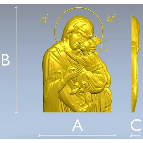Богородица Песчанская - 3D STL модель для ЧПУ резьбы