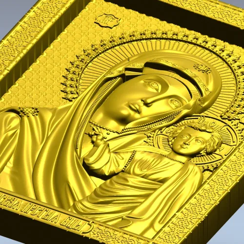 Казанская икона Божией Матери - 3D модель STL для ЧПУ
