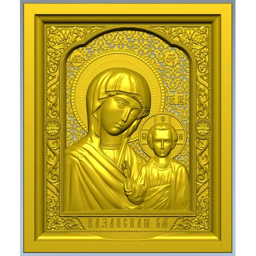 Казанская икона в рельефе - STL модель для ЧПУ