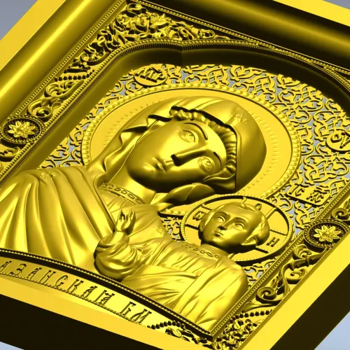 Казанская икона в рельефе - STL модель для ЧПУ