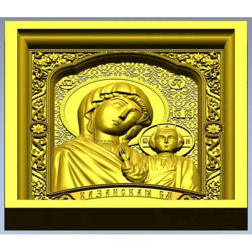 Казанская икона в рельефе - STL модель для ЧПУ