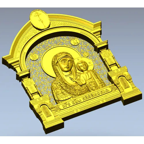 Казанская икона в арочном киоте - 3D модель STL для ЧПУ