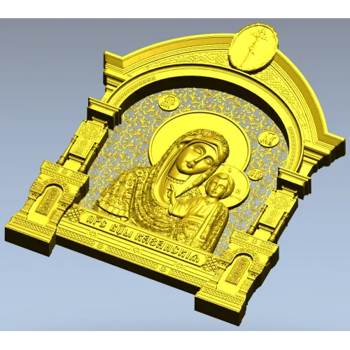 Казанская икона в арочном киоте - 3D модель STL для ЧПУ