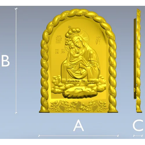 Почаевская икона Божией Матери - 3D модель STL для ЧПУ