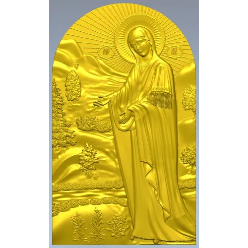 Пюхтицкая икона Божией Матери - 3D STL модель для ЧПУ