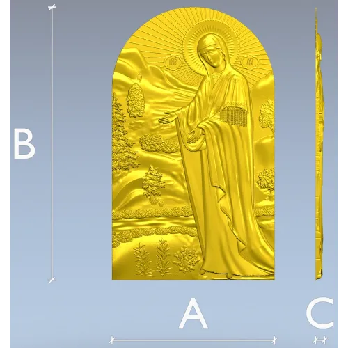 Пюхтицкая икона Божией Матери - 3D STL модель для ЧПУ