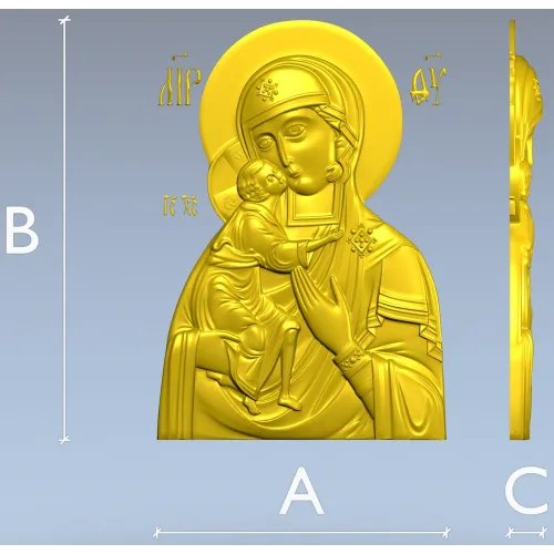 Феодоровская икона Богородицы - STL для ЧПУ