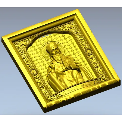 Saint Basil the Great - high relief icon panel STL for CNC